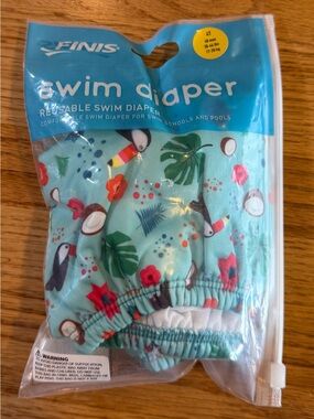 FINIS Reusable Swim Diaper 4T 38-46 lbs Tropical Print UPF 50+ New